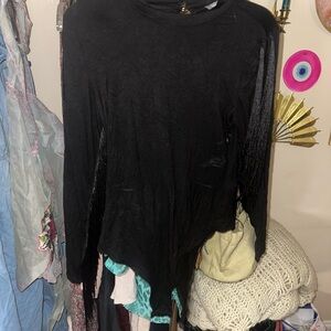 Elegant Black Fringe Sleeve Women's bodysuit